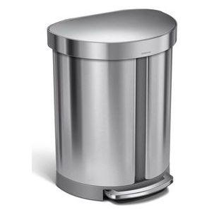 Prullenbak simplehuman Liner Pocket Half Rond Recycler Zilver 55L