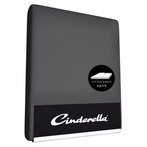 Split Topper Hoeslaken Cinderella Anthracite (Satijn)-180 x 210 cm