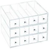 Opbergbox iDesign Drawers Tower met 4 Laden Transparant (6,6 x 17,7 x 25,2 cm)