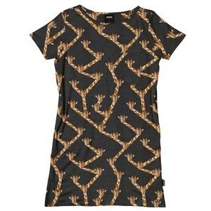 T-Shirt Dress SNURK Women Giraffe Black-XS