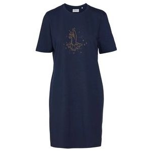 Nightdress Covers & Co Women Nava Uni Short Sleeve Nightblue-XL