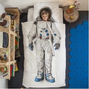 SNURK Astronaut Dekbedovertrek Percal-240 x 200 / 220 cm | Lits-Jumeaux
