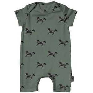 Playsuit SNURK Baby Black Horses Green-56