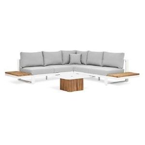 Loungeset Suns Savona Hoekopstelling Open Matt White / Soft Grey (4-delig)