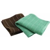 HAY - Canteen - Vaatdoek - Chocolate Pinstripe en Emerald Pinstripe - Set van 2