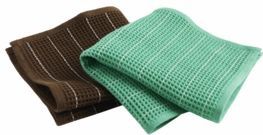 HAY - Canteen - Vaatdoek - Chocolate Pinstripe en Emerald Pinstripe - Set van 2