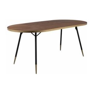 White Label Living - Denise Oval - Tafel - Houtkleurig - Walnoot Fineer