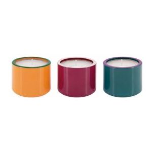 Theelichthouder Remember Glas Oranje/Rood/Blauw (Set van 3)