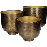 Bloempot HD Living Bronze 28 x 28 x 28 cm (3-Delig)