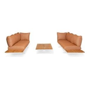 Loungeset Suns Stockholm Ibiza Style 2x3 Seater Corner Matt White / Terra Coral (3-delig)