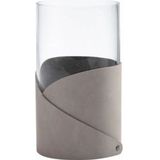 Lind DNA - Fold M - Vaas - Light Grey - Gerecycled Leer - Glas