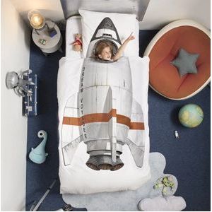 Dekbedovertrek SNURK Rocket Percal-120 x 150 cm | Kinder