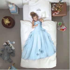Dekbedovertrek SNURK Princess Blue Percal-240 x 200 / 220 cm | Lits-Jumeaux