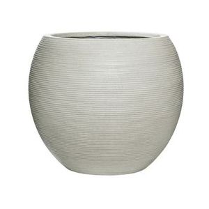 Bloempot Pottery Pots Ridged Abby L Light Grey Horizontally Ridged 51,5 x 44,5 cm