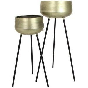 HD Living - Bloempot - Beige - Metaal - 2 Delig