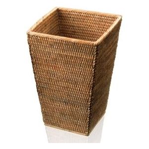 Prullenbak Decor Walther Basket Vierkant Rattan Donker