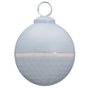 Kerstbal VT Wonen Round Stripe Light Blue 8 cm (set van 4)