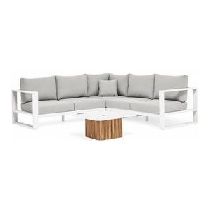 Loungeset Suns Savona Hoekopstelling Arm Matt White / Light Anthracite (4-delig)