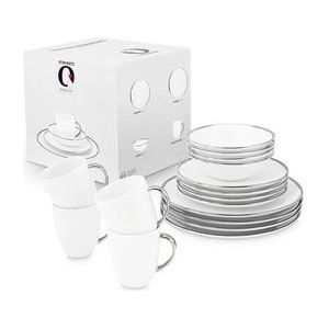 vtwonen Dinerset - Set van 16 - Wit-zilver