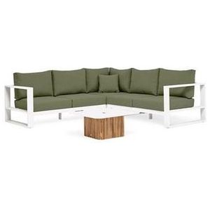 Loungeset Suns Savona Hoekopstelling Arm Matt White / Forest Green (4-delig) 2022