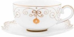 Pip Studio Royal Winter white - espresso kop en schotel - 125ml - wit - porselein - kerstservies