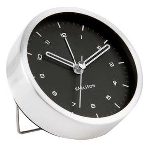 Wekker Karlsson Tinge Brushed Steel Black Dial 9 cm