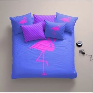 Dekbedovertrek Damai Best Flamingo Forever Electric Blue Percal-200 x 200 / 220 cm | 2-Persoons