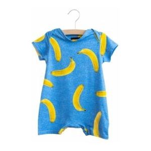 SNURK - Playsuit - Blauw - Biologisch Katoen - Bananenprint