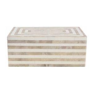 Opbergbox VT Wonen Rectangular Pearl Multiple Rectangular Stripes 30x18x12cm