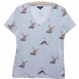 V-neck T-shirt SNURK Women Bunny Bums Grey-S