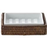 Decor Walther - Basket - Zeephouder - Donker Rattan - Porselein Wit