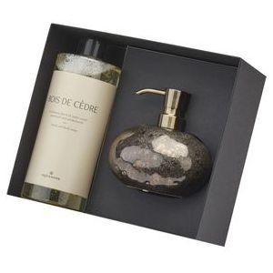 Giftset Aquanova Ugo Vintage Bronze Zeepdispenser + Bois de Cendre Refill