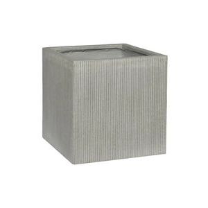 Bloempot Pottery Pots Ridged Block M Light Grey Vertically Ridged 40 x 40 x 40 cm