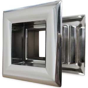 Vierkant deurrooster 29 x 29mm - kunststof chrome