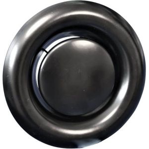 Rooster/ventiel (afzuiging) Ø 125mm staal - zwart - MET VEER