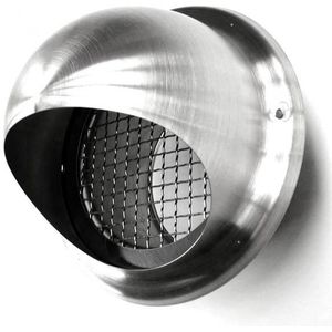 Bolrooster RVS Ø 125mm met grofmazig gaas - hoge doorlaat