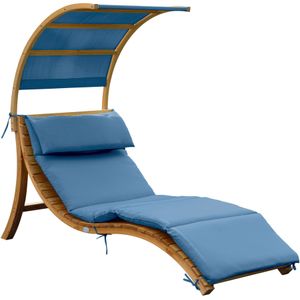 AXI Salina ligstoel met zonnescherm Blauw - FSC houten frame - max. 200 kg
