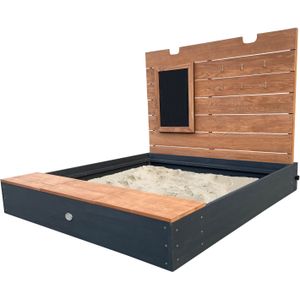 AXI Mandy XL Zandbak Antraciet/Bruin - 130 x 120 cm - Met Opbergruimte en Deksel