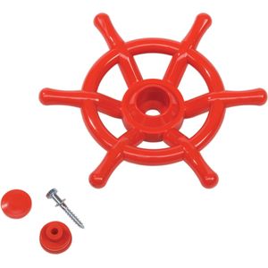 KBT Speelgoed Stuurwiel Boot In Rood - Accessoire Voor Speelhuisje Of Speeltoestel - 35 cm