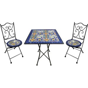 AXI Camilla Mozaïek Bistroset Mediterrane stijl Blauw/geel