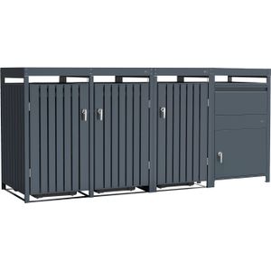 AXI Leon Containerombouw met Louis Pakketbrievenbus Antraciet – 3 containers