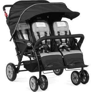 Gaggle Compass 4x4 quad kinderwagen / buggy voor 4 kinderen in zwart