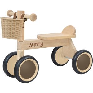 Sunny - Mini Walker - Houten Loopfiets - Beukenhout - Met Mandje