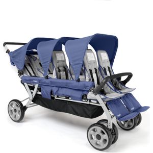 Gaggle Jamboree opvouwbare kinderwagen / buggy voor 6 kinderen in Blauw