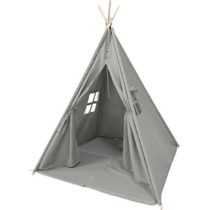 Sunny Alba Tipi Tent Voor Kinderen In Grijs Wigwam Speeltent met Ramen van 100% Katoen