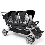 Gaggle Jamboree opvouwbare kinderwagen / buggy voor 6 kinderen in zwart