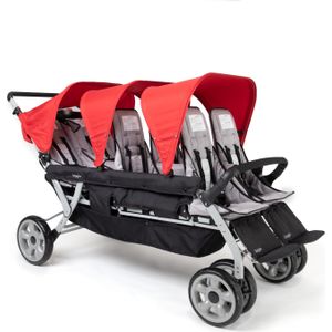 Gaggle Jamboree opvouwbare kinderwagen / buggy voor 6 kinderen in rood