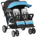 Gaggle Compass 4x4 quad kinderwagen / buggy voor 4 kinderen in turquoise