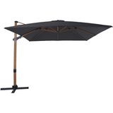 AXI Apollo Premium Zweefparasol 300x300 Houtlook/grijs