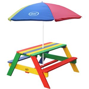 AXI Kinderpicknicktafel Nick met Parasol - Regenboogkleurig
